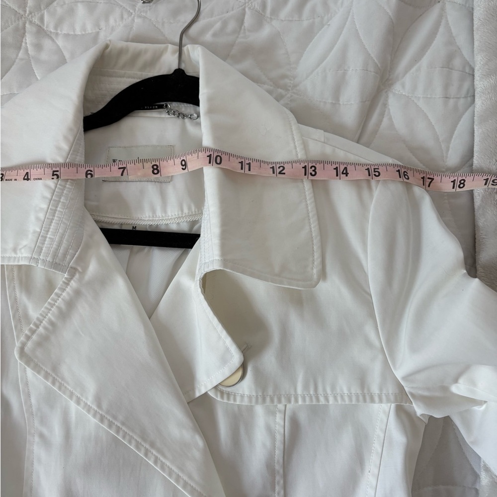 White House Black Market Cream Double-Breasted Trench Coat - Picture 5 of 7